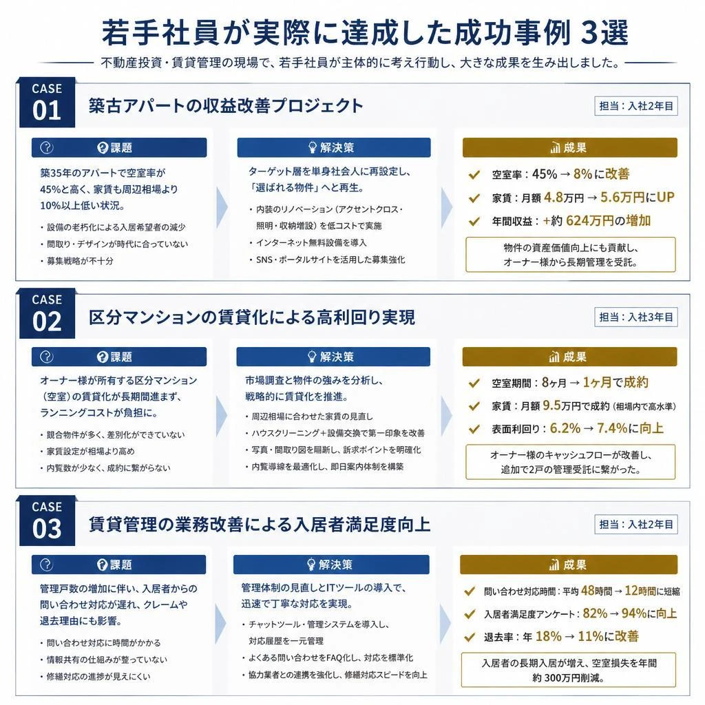 成功事例紹介：若手社員の実績