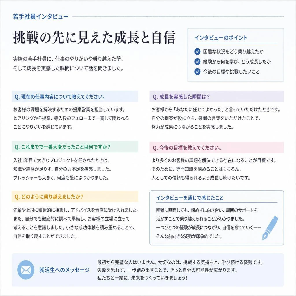 社員の声：リアルな体験談